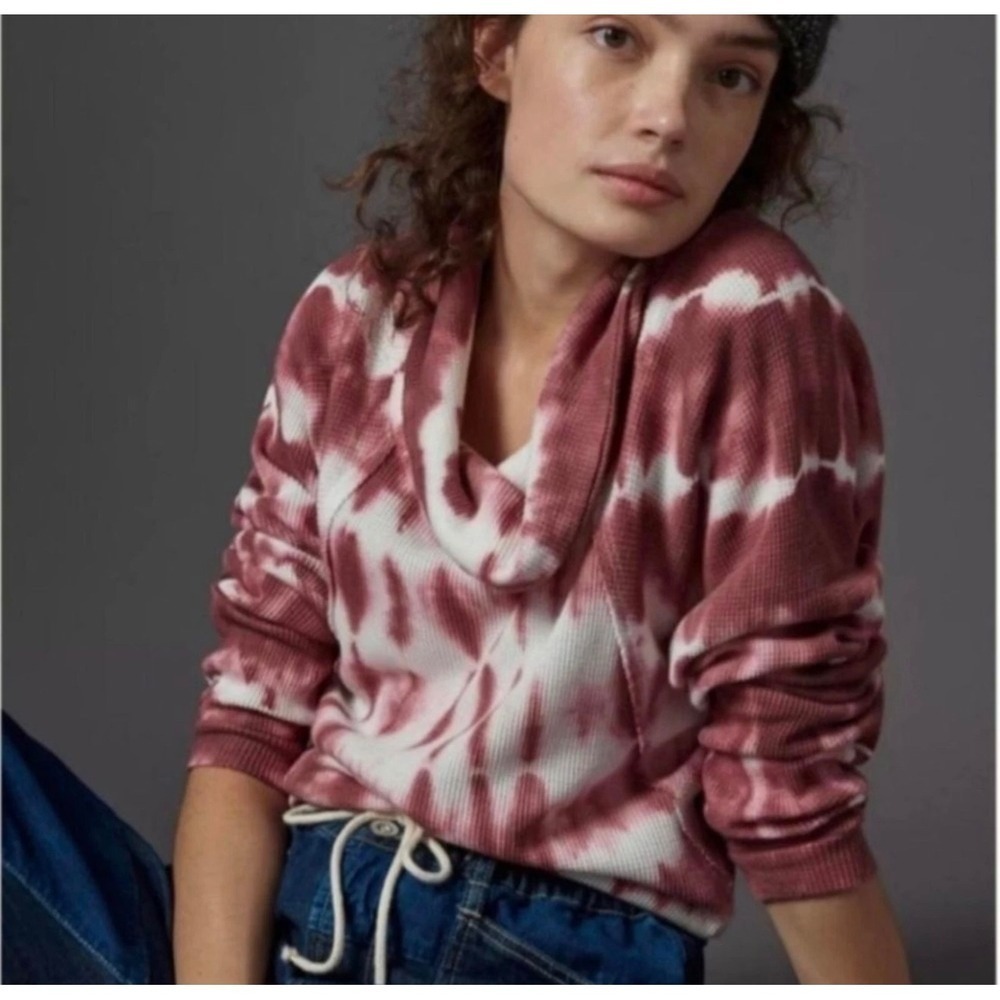 Pilcro by Anthropologie Tie-Dye Waffle Knit Cowl Neck Sweater – Size Large
